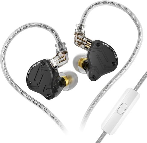 KZ ZS10 PRO X in Ear Monitor Headphones, Upgrade 4BA+1DD Hybrid Driver IEM Earphones, HiFi Metal Wired Gaming Earbuds, for Singers Bass Player Drummers Guitarist Musicians Dj (Without Mic,Black) in Saudi Arabia