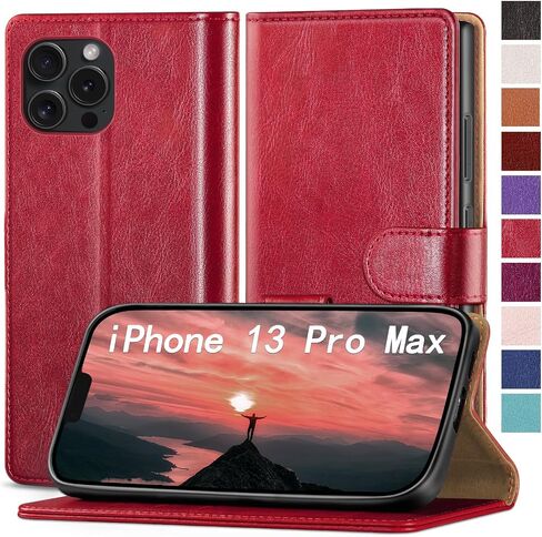 لـ iPhone 13 Pro Max 6.7 "حالة الهاتف [RFID حظر الجلود] ، [3 فتحة بطاقة الائتمان] Flip Folio Book Protector ، حالات حامل الحامل ، الرجال من أجل Apple 13 Wallet Wallet ، Rose Gold in Kuwait