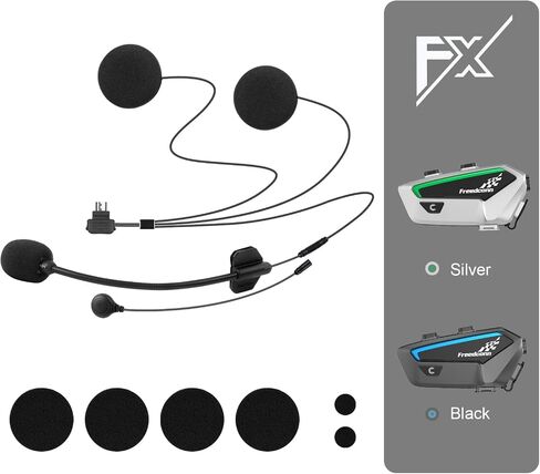 FreedConn Motorcycle Helmet Bluetooth Communication System FX 10 Riders Group Using Universal Pairing Helmet Intercom with Music Sharing IP67 Ultra-Thin Body (FX-Black) in Saudi Arabia