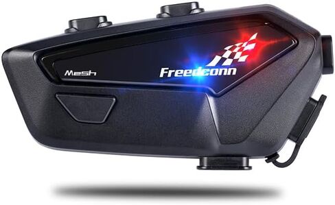 FreedConn Motorcycle Helmet Bluetooth Communication System FX 10 Riders Group Using Universal Pairing Helmet Intercom with Music Sharing IP67 Ultra-Thin Body (FX-Black) in Saudi Arabia