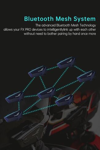 FreedConn Motorcycle Helmet Bluetooth Communication System FX 10 Riders Group Using Universal Pairing Helmet Intercom with Music Sharing IP67 Ultra-Thin Body (FX-Black) in Saudi Arabia