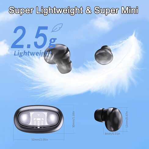 Small Ear Side Sleeper Earbuds, Mini Earbuds for Sleeping, Ear Buds to Sleep, Side Sleep Headphones with Fast Charging Case (Light Coffee) in Saudi Arabia