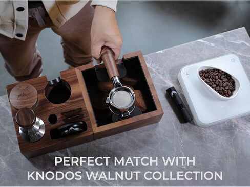 54mm Espresso Tamping Station V3 Walnut Portafilter Holder Espresso Organizer for Breville Machines with Tamper Holder, Distributor Slot, and Multi Accessory Storage in Saudi Arabia