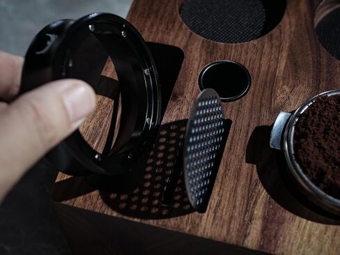 54mm Espresso Tamping Station V3 Walnut Portafilter Holder Espresso Organizer for Breville Machines with Tamper Holder, Distributor Slot, and Multi Accessory Storage in Saudi Arabia
