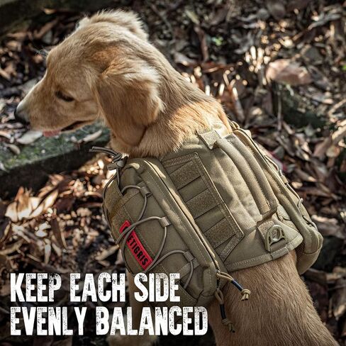 OneTigris Dog Backpack Mammoth for Medium & Large Dogs, Nylon Backpack for Dogs Tactical Pet Backpack with Side Pockets for Hiking Walking Training Running in Saudi Arabia