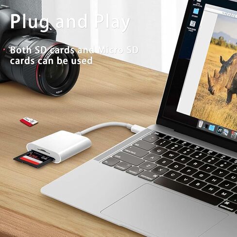 USB C to SD Card Reader, SD Card Adapter with SD/MicroSD USB 3 Ports, USBC Memory Card Reader for iPhone 15/16 Pro Max, iPad Pro/Air/Mini, Mac, MacBook Pro/Air, and More USB-C/Type C Devices in Saudi Arabia