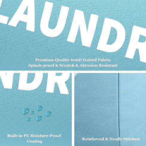 سلة غسيل كبيرة جدًا من IHOMAGIC سعة 120 لترًا - حقيبة غسيل قابلة للطي بمقبض مريح - سلة غسيل قابلة للطي وصندوق تخزين الملابس القذرة للحمام وغرفة النوم (XL، رمادي داكن) in Kuwait