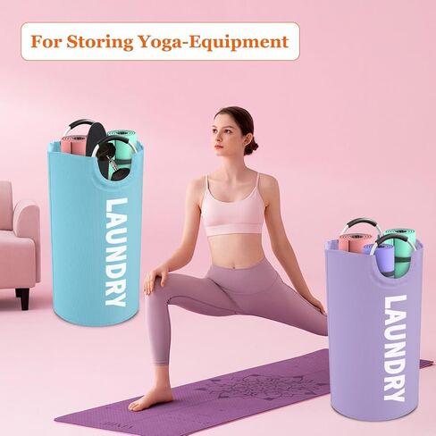 سلة غسيل كبيرة جدًا من IHOMAGIC سعة 120 لترًا - حقيبة غسيل قابلة للطي بمقبض مريح - سلة غسيل قابلة للطي وصندوق تخزين الملابس القذرة للحمام وغرفة النوم (XL، رمادي داكن) in Kuwait