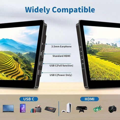 7 Inch Touch Screen Display for Raspberry PI 5 | 1024×600 | IPS |Sunlight Readable IHDMI/USBC Dp Alt Mode Support| OTG|Low Power Consumption| Driver-Free Mini Size Monitor in Saudi Arabia