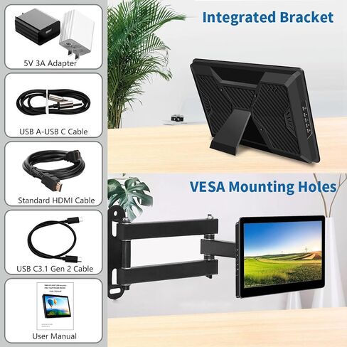 7 Inch Touch Screen Display for Raspberry PI 5 | 1024×600 | IPS |Sunlight Readable IHDMI/USBC Dp Alt Mode Support| OTG|Low Power Consumption| Driver-Free Mini Size Monitor in Saudi Arabia