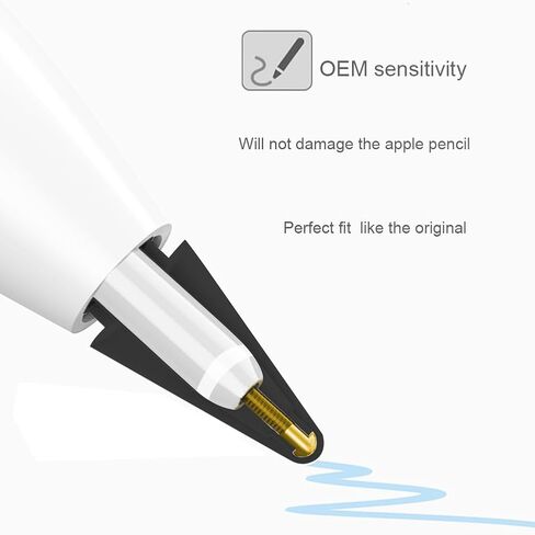 Upgraded Tips for Apple Pencil, Pen Like Slender Metal Precise Control Fine Point Tips for Apple Pencil 2/1 Gen iPencil Nibs(4 Pack, Transparent) in Saudi Arabia