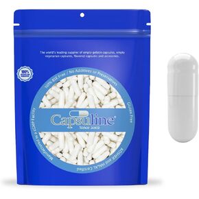 Capsuline Size 00 - Clear Empty Vegan Capsules - 1000 Count - Empty Veggie Pill Capsules - DIY Vegetable Capsule Filling - Empty Caps - Kosher and Halal Certified - Non-GMO Certified