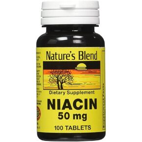 Nature's Blend Niacin 50 Milligram 100 Tabs