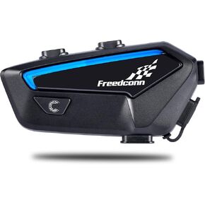 FreedConn Motorcycle Helmet Bluetooth Communication System FX 10 Riders Group Using Universal Pairing Helmet Intercom with Music Sharing IP67 Ultra-Thin Body (FX-Black&Silver 2Pack)