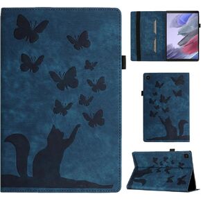 Tablet Case for Samsung Galaxy Tab A7 Lite 8.7 Inch (SM-T220/ T225/ T227) Premium PU Leather Convenient Stand Feature Shockproof Protection Flip Cover Butterfly Cat Pattern - Purple