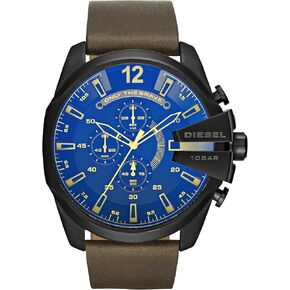 Diesel Men's Mega Chief Brown Leather Watch DZ4401