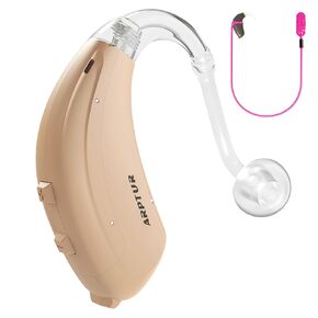 Hearing Aids for Seniors and Adults with Noise Cancelling Easy Operate 8 Level Volume Adjustment 16-Channel BTE Sound Amplifier for Both the Left and Right Ears (double)