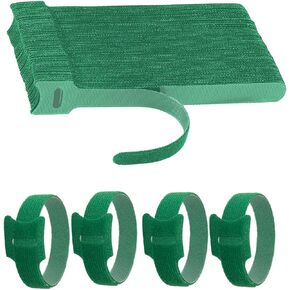 70 PCS Christmas Garland Ties Holiday Plant Cable Straps, Adjustable Xmas Decorative Nylon Reusable Hook and Loop Design, 7.87 Inch Long, Green