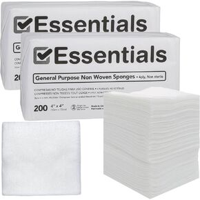 Essentials Non-Sterile Gauze Sponges – One (1) Full Case (10 Packs of 200), 4-Ply, 4’’ x 4’’ Gauze Pads, One Package, Non-Woven Gauze Sponges, Wound Care Product for First Aid Kit/Medical Facilities in Kuwait