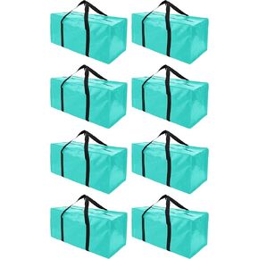 Extra Large Moving Bags with Zippers & Carrying Handles, Heavy-Duty Storage Tote for Space Saving Moving Storage, Fold Flat, Alternative to Box and Bin - 8 Pack, Semi-Transparent in Kuwait