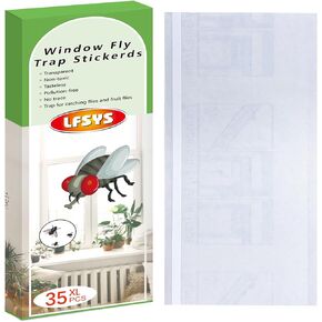 100 Pack Window Fly Traps, Fruit Fly Traps for Indoors, Fly Paper Sticky Strips, Fly Traps for Indoors Bug Catcher Clear