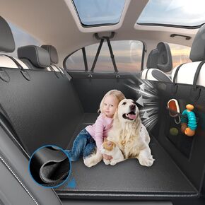 Nidouillet Back Seat Extender for Dogs- 2024 Upgraded Material Anti-Scratch Dog Seat Cover Back Seat Hard Bottom Max 440lbs, Waterproof Pet Car Seat Covers - 25" x 52"
