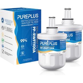PUREPLUS DA29-00003G Water Filter Replacement for Samsung DA29-00003B, Aqua-Pure Plus DA29-00003F, DA29-00003A, HAFCU1, HDX FMS-1, RSG257AARS, RFG237AARS, RFG297AARS, RS22HDHPNSR Refrigerator, 2Pack