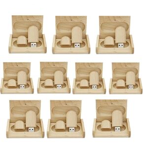 10PCS Maple Wood 2.0/3.0 USB Flash Drive with Wooden Box (3.0/32GB)