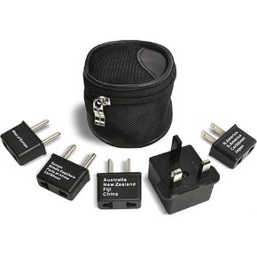 Ceptics 5 in 1 International Travel Adapter with PD 45W Retractable USB-C Cable 65cm, 2X USB-A 2.4A, 1x USB-C 3A, Travel Adapter Worldwide for Laptop, Phones and Cameras for US, EU, UK, UP-45WC-WH