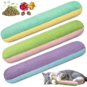 Retro Shaw Cat Toys Cat Pillows Refillable Catnip Toys 3 Pack,Fuzzy Toys Crinkle Sound Kitten Toy,Interactive Cat Kicker Toy for Indoor Cats,Promotes Kitten Kitty Exercise