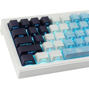Tsungup PBT Keycaps,Side Printed Keycaps 131 Keys Custom Dye Sub Keycaps 75 Percent,Shine Through Keycap Set Gradient Red Keycaps Cherry Profile Keyboard Key Caps for Mechanical Keyboards