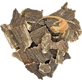 Bulk Cork Bark for Reptiles, 1 Lb Reptile Bark Bedding Natural Flat Cork Wood Pieces Terrarium Substrate Tank Supplies for Bearded Dragon Snake Spiders Hermit Crabs Geckos Tortoise