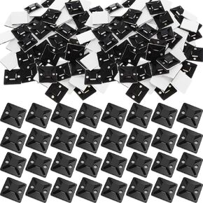 500 Pcs 3/4 Inch Black Self Adhesive Cable Zip Tie Mounts Wires Zip Tie Mounting Base Holders Management Anchors Organizer Holders for Indoor & Outdoor Cable Organization