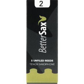BetterSax Tenor Saxophone Jazz Cut Reeds, Strength 2.0 (Pack of 5)- Perfect for Jazz Performances & Practice Sessions