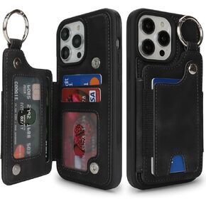 Case for iPhone 12 Pro Max Phone Case with Keychain Ring Credit Card Holder for Women, for iPhone 12 Pro Max Leather Case Wallet with Kickstand Card Slots Fashionable Case for Men- Blue in Kuwait