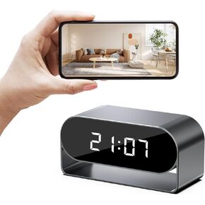 Wireless Clock Video Camera – Home Security Device with Night Vision, 160° Wide-Angle Lens, Motion Detection