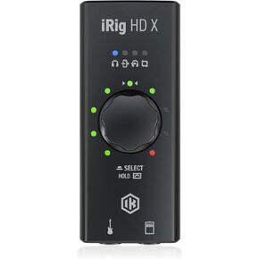IK Multimedia iRig HD X Guitar Audio Interface - 96 kHz Music Recording, 24-bit, For iPhone, iPad, Mac, iOS, And PC With Lightning Cable, USB-C, Guitar Accessories, Recording Studio Equipment