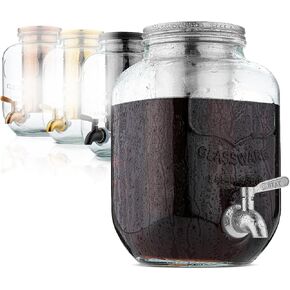 BTaT- Cold Brew Coffee Maker, 1 Gallon Mason Jars Drink Dispenser, Gallon Cold Brew Coffee Maker, Iced Tea Maker, Cold Brew Coffee Carafe, Beverage Dispenser, Glass Dispenser, Mother's Day Gift in Saudi Arabia