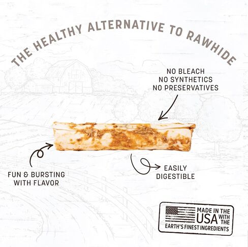 Earth Animal No-Hide Medium Long Lasting Dog Chew Rolls Beef, Chicken and Pork (2 Count Pack of 3) in Saudi Arabia