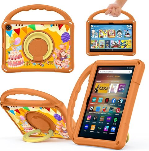 Fire HD 8 Tablet Case,Kindle Fire HD 8 Case,Auorld Rotating 360 Lightweight Shockproof 8 inch Tablet Case Cover with Handle Stand for Amazon Fire HD 8/8 Plus(12/10th Generation,2022/2024 Release) in Kuwait