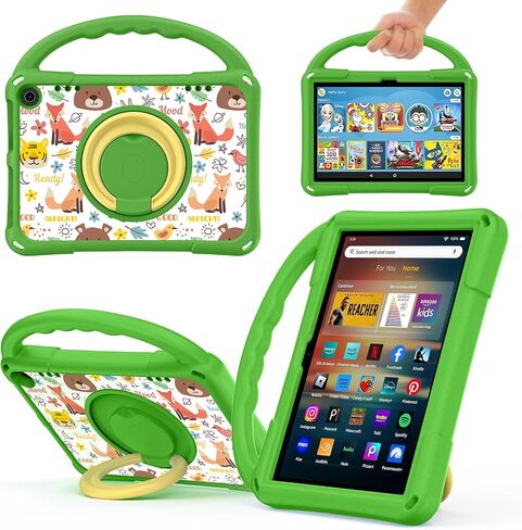 Fire HD 8 Tablet Case ، Kindle Fire HD 8 Case ، Auorld Rotating 360 Lightweight Froofroof 8 Int Cover مع Cover With Handle Stand for Amazon Fire HD 8/8 Plus (الجيل 12/10 ، 2022/2024) in Kuwait