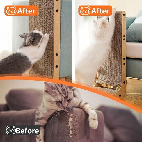 Cat Scratcher, Cat Scratching Post with Ball Cat Toy, Large Cat Scratcher for Indoor Cats with Catnip,Cat Scratching Board Cardboard Cat Scratcher with Double-Sided Usability in Saudi Arabia