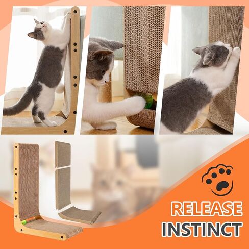 Cat Scratcher, Cat Scratching Post with Ball Cat Toy, Large Cat Scratcher for Indoor Cats with Catnip,Cat Scratching Board Cardboard Cat Scratcher with Double-Sided Usability in Saudi Arabia