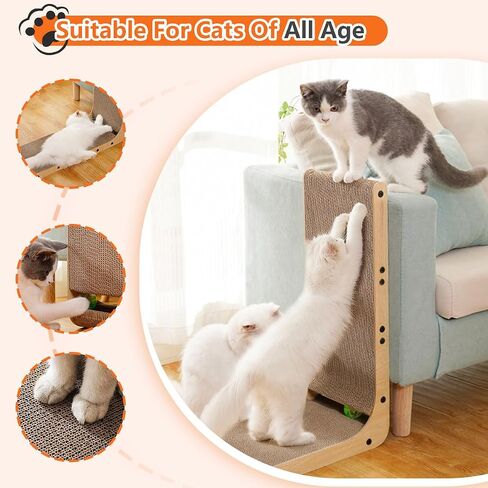 Cat Scratcher, Cat Scratching Post with Ball Cat Toy, Large Cat Scratcher for Indoor Cats with Catnip,Cat Scratching Board Cardboard Cat Scratcher with Double-Sided Usability in Saudi Arabia