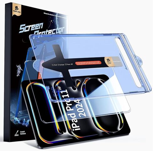 MAGIC JOHN for iPad Pro 13 inch Screen Protector M4[2024] Tempered Glass, Auto Dust-Elimination, Bubble Free, HD Clear, Easy Installation,Scratch Resistant in Saudi Arabia