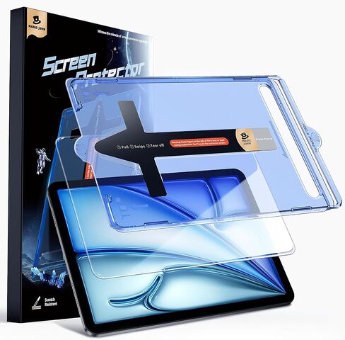 MAGIC JOHN for iPad Pro 13 inch Screen Protector M4[2024] Tempered Glass, Auto Dust-Elimination, Bubble Free, HD Clear, Easy Installation,Scratch Resistant in Saudi Arabia