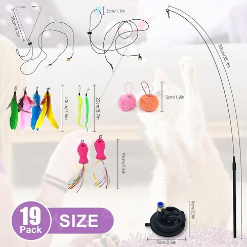 13 Pack Cat Chew Toy Set-Silvervine Sticks Catnip Rope Toys for Cats Teeth Cleaning, Kitten Dental Care,Interactive Cat Toys with Suction Cup Cat Wand Toy for Indoor Cats in Saudi Arabia