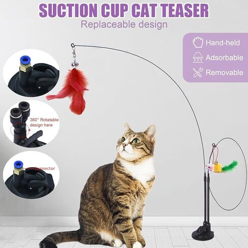 13 Pack Cat Chew Toy Set-Silvervine Sticks Catnip Rope Toys for Cats Teeth Cleaning, Kitten Dental Care,Interactive Cat Toys with Suction Cup Cat Wand Toy for Indoor Cats in Saudi Arabia