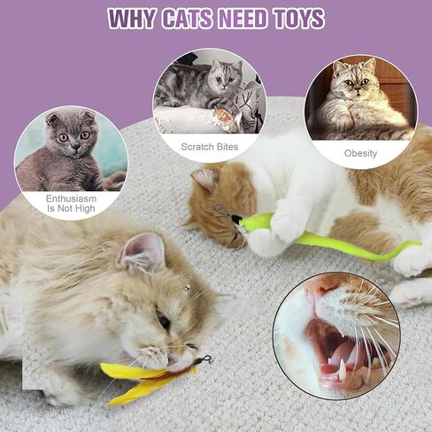 13 Pack Cat Chew Toy Set-Silvervine Sticks Catnip Rope Toys for Cats Teeth Cleaning, Kitten Dental Care,Interactive Cat Toys with Suction Cup Cat Wand Toy for Indoor Cats in Saudi Arabia