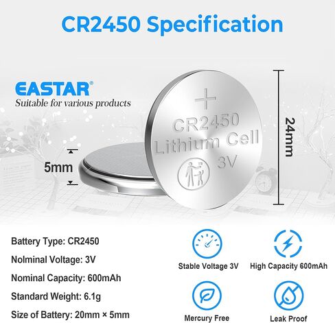 CR2032 Lithium Coin Batteries 20-Pack, Long-Lasting Power 3V CR2032 Batteries for Watches, Key Fobs, Calculators, 3 Volt Coin Battery & Button Cell Battery Compatible with Many Devices in Saudi Arabia